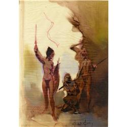 Ken Kelly - Swordswoman Preliminary Painting Original A Ken Kelly - Swordswoman Preliminary Painting