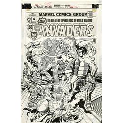 Jack Kirby and Frank Giacoia - The Invaders #4 Cover Or Jack Kirby and Frank Giacoia - The Invaders 