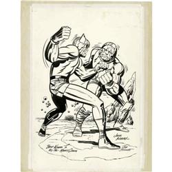 Jack Kirby and Joe Sinnott - Orion vs. Darkseid Illustr Jack Kirby and Joe Sinnott - Orion vs. Darks