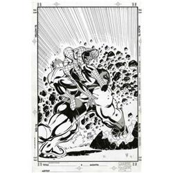 Max Kirby - Spider-Man vs. Juggernaut Illustration Orig Max Kirby - Spider-Man vs. Juggernaut Illust