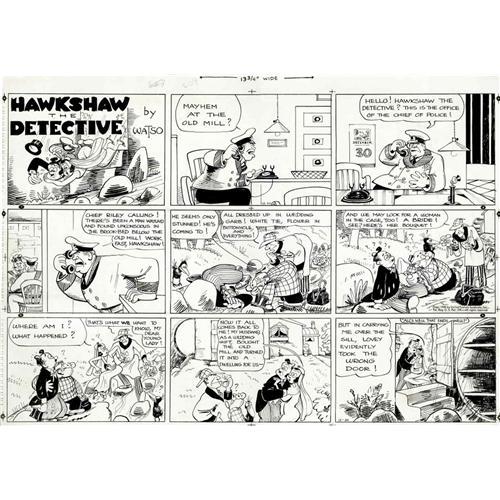Gus Mager Hawkshaw the Detective Sunday Comic Strip O Gus Mager