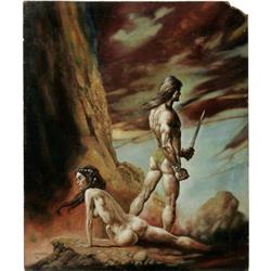 Val Mayerick - Barbarian Painting Original Art (1976). Val Mayerik - Barbarian Painting Original Art