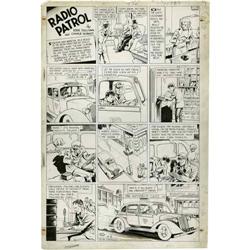 Charles Schmidt - Radio Patrol Sunday Comic Strip Origi Charles Schmidt - Radio Patrol Sunday Comic 