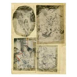Wally Wood - Sketch Original Art, Group of 2 (undated). Wally Wood - Sketch Original Art, Group of 2