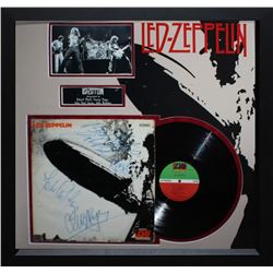 Signed and Framed Led Zeppelin "Led Zeppelin" Vinyl Album and Band Picture