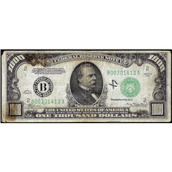 1934 $1,000 Federal Reserve Note New York