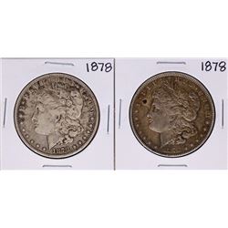 Lot of (2) 1878 $1 Morgan Silver Dollar Coins