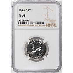 1956 Proof Washington Quarter Coin NGC PF69