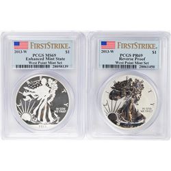 West Point Mint Set 2013-W $1 American Silver Eagle Coins PCGS MS69/PR69 First Strike