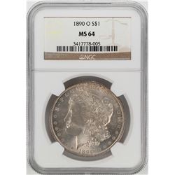 1890-O $1 Morgan Silver Dollar Coin NGC MS64