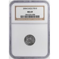 2004 $10 Platinum American Eagle Coin NGC MS69