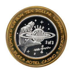 .999 Silver Plaza Hotel & Casino Nevada $10 Gaming Token Limited Edition