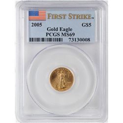 2004 $5 American Gold Eagle Coin PCGS MS69 First Strike