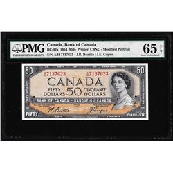 1954 $50 Bank of Canada Note BC-42a PMG Gem Uncirculated 65EPQ