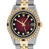 Image 2 : Rolex Mens Two Tone 14K Red Vignette Diamond String & Ruby Datejust Wristwatch