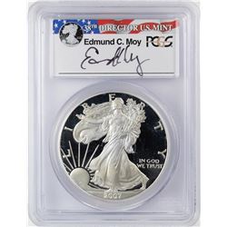 2007-W $1 Proof American Silver Eagle Coin PCGS PR69DCAM Moy Signature