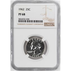 1962 Proof Washington Quarter Coin NGC PF68