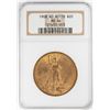 Image 1 : 1908 No Motto $20 St. Gaudens Double Eagle Gold Coin NGC MS64