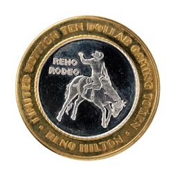 .999 Silver Hilton Reno, Nevada $10 Casino Limited Edition Gaming Token