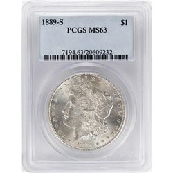 1889-S $1 Morgan Silver Dollar Coin PCGS MS63