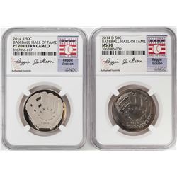 2014 Baseball Hall of Fame Half Dollar Coins NGC MS70/PF70 Ultra Cameo Reggie Jackson Set