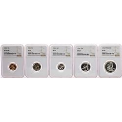 1956 (5) Coin Proof Set Graded NGC PF67