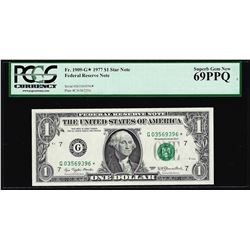 1977 $1 Federal Reserve STAR Note Fr.1909-G* PCGS Superb Gem New 69PPQ