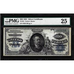 1891 $20 Manning Silver Certificate Note Fr.321 PMG Very Fine 25
