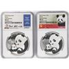 Image 1 : Lot of (2) 2019 China 10 Yuan Silver Panda Coins NGC MS70 Early Releases