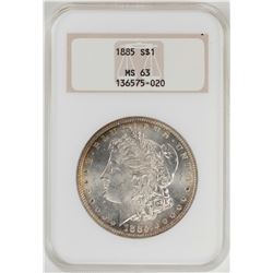 1885 $1 Morgan Silver Dollar Coin NGC MS63