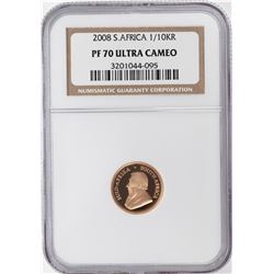 20088 South Africa Proof 1/10 Krugerrand Gold Coin NGC PF70 Ultra Cameo