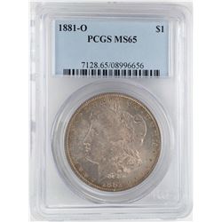 1881-O $1 Morgan Silver Dollar Coin PCGS MS65 Nice Toning