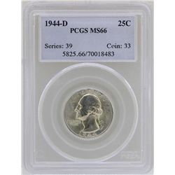 1944-D Washington Quarter Coin PCGS MS66
