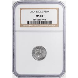 2004 $10 Platinum American Eagle Coin NGC MS69