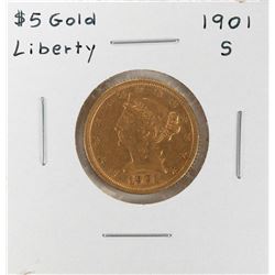 1901-S $5 Liberty Head Half Eagle Gold Coin