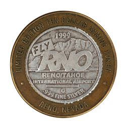 .999 Silver Fly RNO Reno Tahoe $10 Casino Limited Edition Gaming Token
