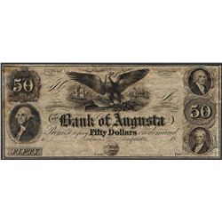 1800's $50 Bank of Augusta, Georgia Obsolete Note