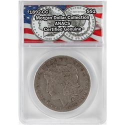 1892-CC $1 Morgan Silver Dollar Coin ANACS Certified Genuine