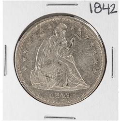 1842 $1 Seated Liberty Silver Dollar Coin