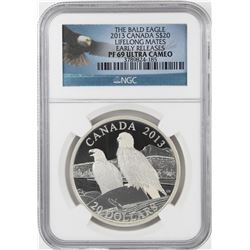 2013 $20 Canada Proof Bald Eagle Lifelong Mates Silver Coin NGC PF69 Ultra Cameo