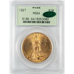 1927 $20 St. Gaudens Double Eagle Gold Coin PCGS MS64 CAC Old Green Holder