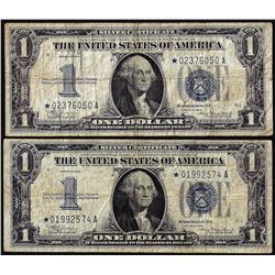 Lot of (2) 1934 $1 Funnyback Silver Certificate STAR Notes