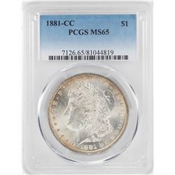 1881-CC $1 Morgan Silver Dollar Coin PCGS MS65