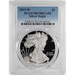 2015-W $1 Proof American Silver Eagle Coin PCGS PR70DCAM