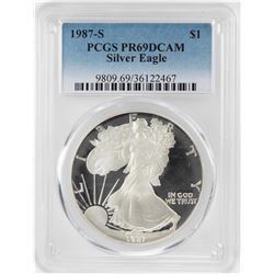 1987-S $1 Proof American Silver Eagle Coin PCGS PR69DCAM