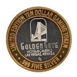 .999 Silver Golden Gate Las Vegas, NV $10 Casino Limited Edition Gaming Token