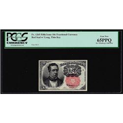 1874 Ten Cents Fifth Issue Fractional Currency Note Fr.1265 PCGS Gem New 65PPQ