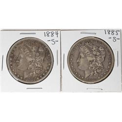 Lot of 1884-S to 1885-S $1 Morgan Silver Dollar Coins