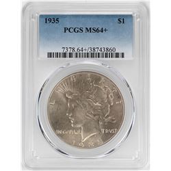 1935 $1 Peace Silver Dollar Coin PCGS MS64+