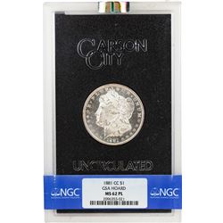 1881-CC $1 Morgan Silver Dollar Coin GSA Hoard Uncirculated NGC MS62 PL